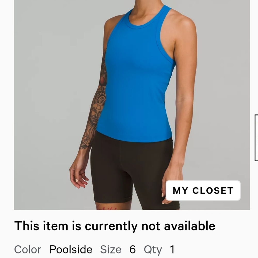 Poolside Align Waist-Length Racerback Tank Top
